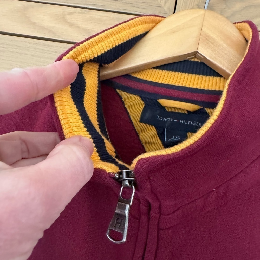 Tommy Hilfiger Varsity 1985 Maroon Jacket / 2012 / Burgandy Zip Front / large - Picture 8 of 13